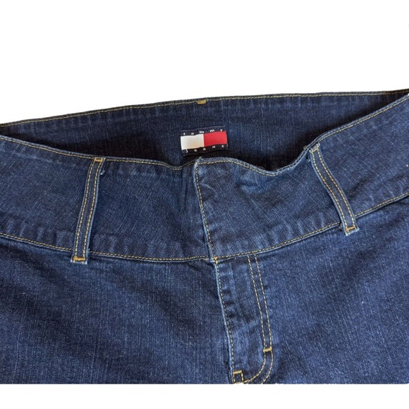 Tommy Hilfiger Womens Jeans Junior Size 13 Trouser Boot Cut Dark Wash - Picture 3 of 12